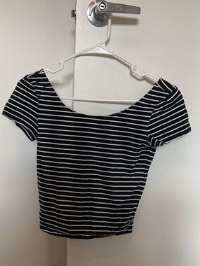 AE Striped Short Sleeve Cop Top